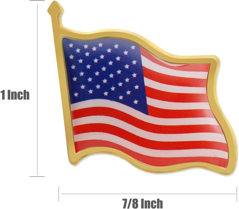 MIDLE Store 50/100/200/300Pack American Flag Lapel Pins Bulk Metal - USA United States Patriotic Souvenir Badge Pins For Memorial Veteran Day Patriotic Party - Image 2